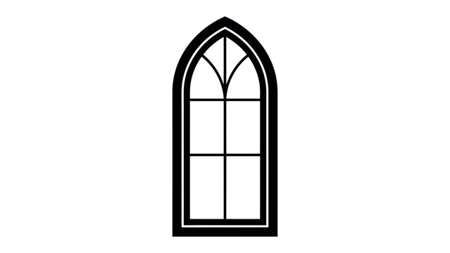 Gothic Window: An iconic Gothic arch window, characterized by its pointed shape and intricate tracery, symbolizing architectural heritage and timeless elegance.