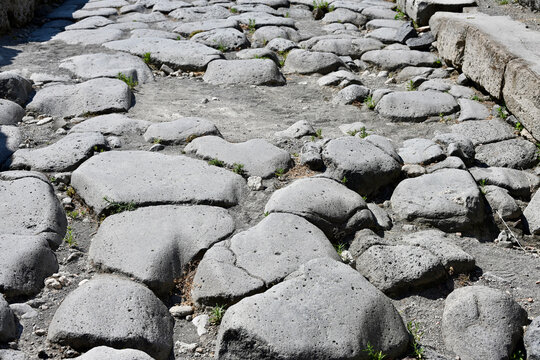 Rough, Uneven Ancient Roman Road