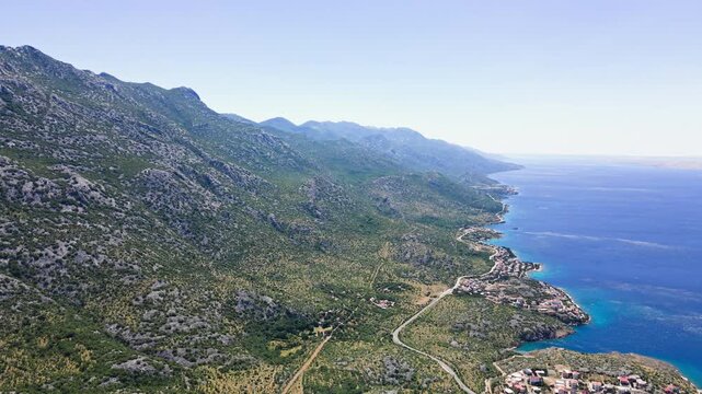 Cesarica coastal village and Adriatic Sea in Croatia