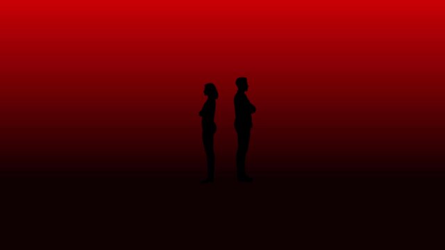 A family relation conflict and marital betrayal, Motion illustration