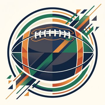 American Football Geometric Emblem with Modern Sports Graphic Design