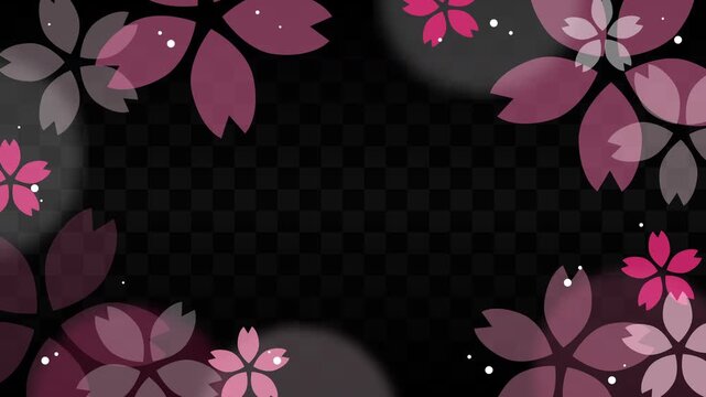 Ichimatsu background with rotating sakura frame, seamless loop animation.