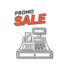 Fototapeta premium Cash Register With Receipt Icon.