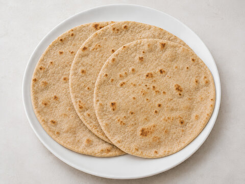 Round Wheat Chapatis Layered for a Simple South Asian Meal