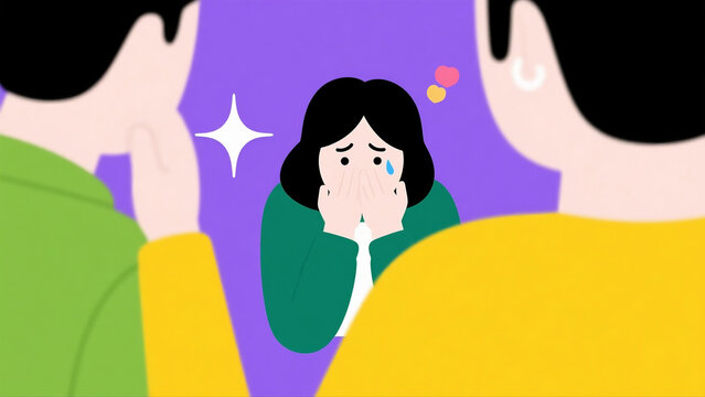 Emotional concept scene illustrating social phobia, anxious young individual feeling intense fear and nervousness in social surroundings, experiencing overwhelming self‑consciousness, social anxiety d