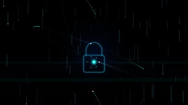 Cyber Security Holographic Quantum Lock HUD Loop Pink Neon