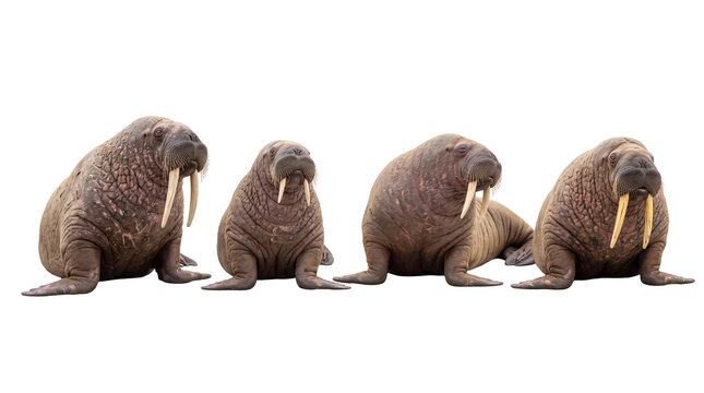 walrus PNG set , white background as transparent