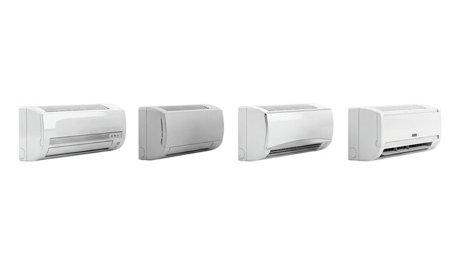 air conditioner PNG set , white background as transparent