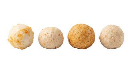 Fototapeta premium fish ball PNG set , white background as transparent