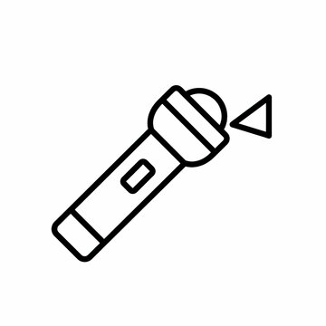 Flashlight Icon Vector Line Art Torch Light Symbol