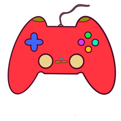Red Game Controller Vector Illustration for Video Game Console and Gaming Gear Icon © ulililirik