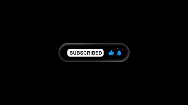 Susbcribe, susbcribed Transparent Button with like and notification bell