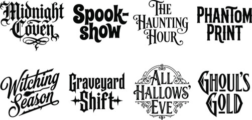 Obraz premium Halloween themed vintage style logos set