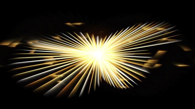 A seamless loop of metallic copper, gold, and pink kinetic spikes moving horizontally. Features explosive layered thorn geometry and glowing highlights on a dark backdrop. Perfect for modern sci-fi in