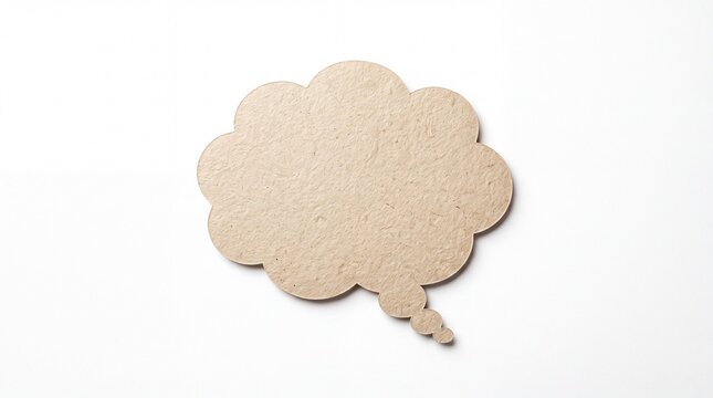 Empty paper speech bubble icon made of cardboard