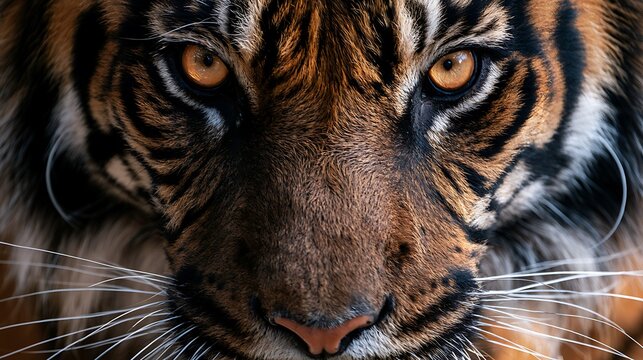 Close up portrait of a majestic tiger face.