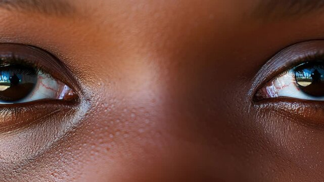 Extreme Close-up of a Human Face with Detailed Skin Texture