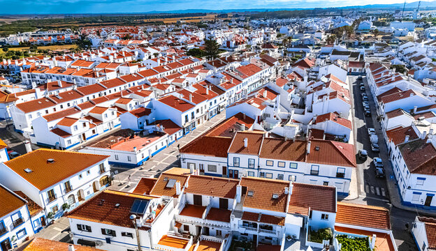 Aerial view of Porto Covo, Alentejo, Portugal