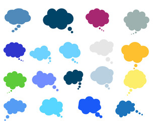 Obraz premium set of colorful speech bubbles on a white background. 