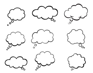 Obraz premium set of comic speech bubbles on a white background. 