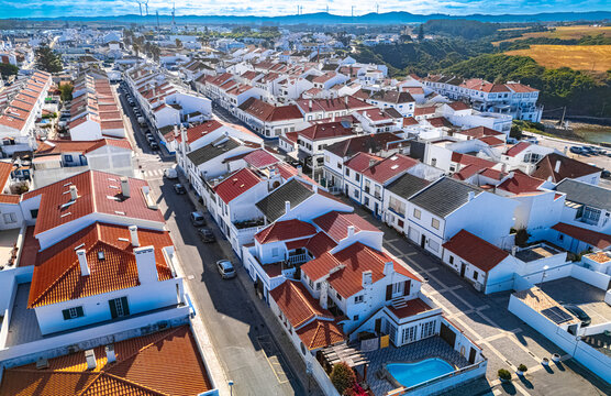 Aerial view of Porto Covo, Alentejo, Portugal