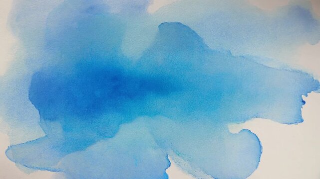 Abstract Blue Watercolor Splash Texture on White Paper for Creative Design Projects