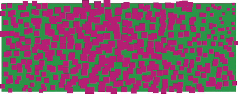 Abstract geometric pixel art pattern in pink and green