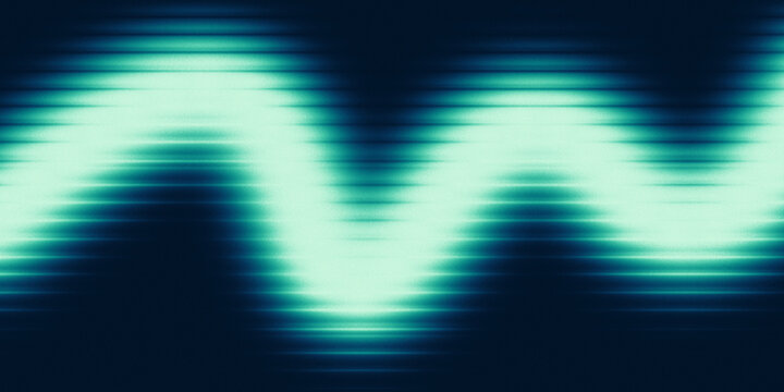 Original digital artwork featuring a glowing teal abstract wave with retro scanlines for futuristic background designs.