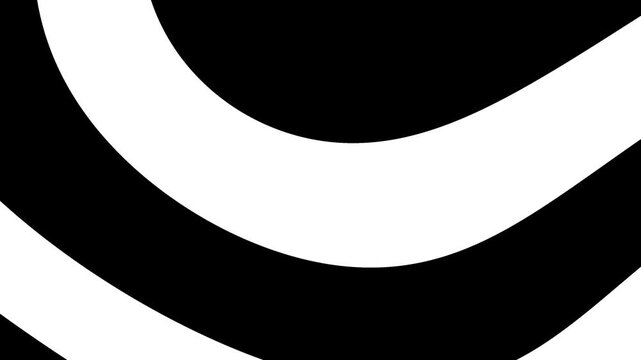 Abstract black and white moving stripes loop seamless monochrome organic wavy lines background