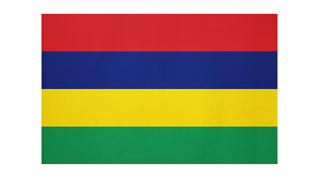 National Flag of Mauritius with Red Blue Yellow and Green Horizontal Stripes