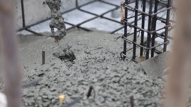 Reinforced Concrete Foundation Under Construction