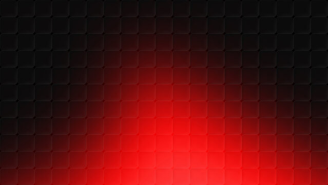 Abstract black and neon red cubic glass pattern gradient background