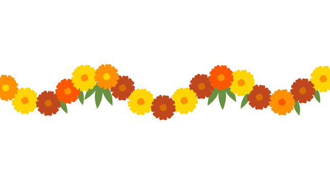 Festive Marigold Flower Garland for Indian Celebrations and Decorations.