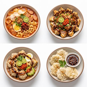 Spicy Indonesian Street Food Seblak and Batagor Studio Photo