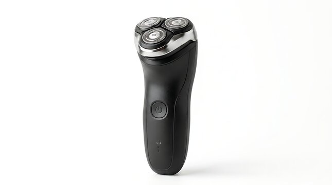 Modern electric shaver for men on white background, professional grooming tool isolated.