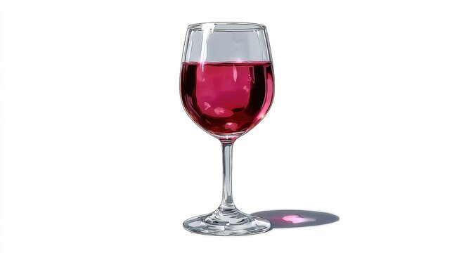 Glass of Red Wine: A solitary wine glass filled with rich red wine, casting a subtle shadow on the surface it rests upon. A symbol of relaxation and refined taste.