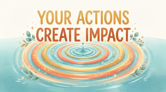 Your Actions Create Impact: Ripples in water symbolizing cause and effect, personal responsibility, and consequences