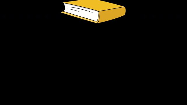 Cartoon Books Stacking Animation on Black Background 4K