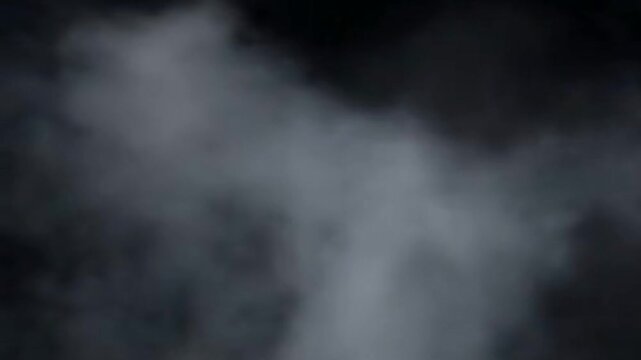 White Smoke and Fog Floating Billowing Real Atmosphere Motion Overlay on Black Background