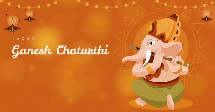 Ganesh Chaturthi Orange Animate Greeting Video