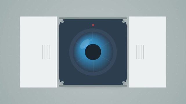 Privacy Slide Shutter Opening and Closing on Camera Lens Flat Vector Animation 4K 60fps 16:9