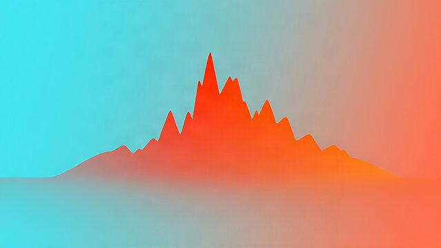 An audio waveform transitioning from smooth to intense jagged peaks on a gradient background.
