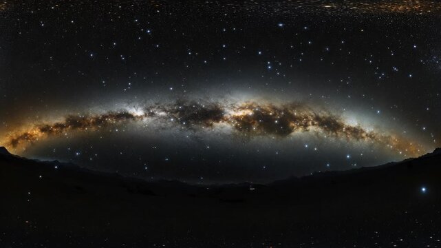 Panorama of the Milky Way Galaxy in the Starry Night Sky
