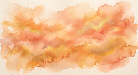 Obraz premium Warm Orange Watercolor Abstract Background with Soft Clouds and Artistic Texture for Luxury Design