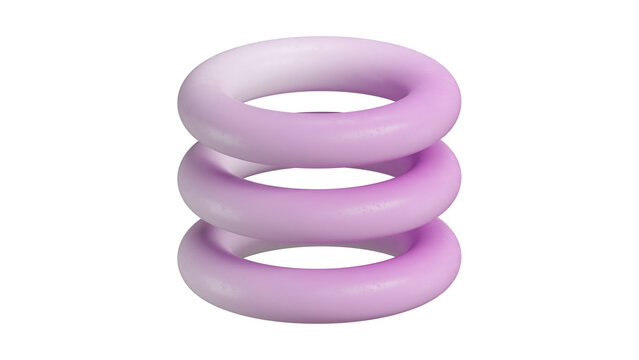 Abstract 3D digital illustration of a database icon featuring three stacked purple rings symbolizing data storage and information management 22