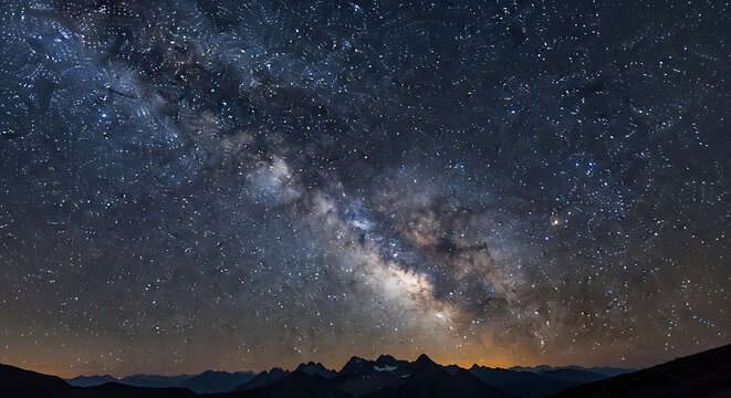Milky way galaxy over starry night sky