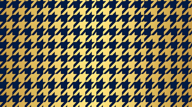 Blue and gold geometric houndstooth pattern.