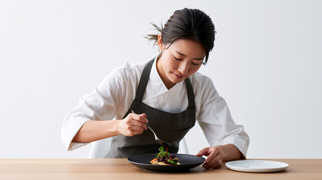 Chef finishing a dish