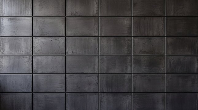 Dark Industrial Metal Tile Wall Texture Background