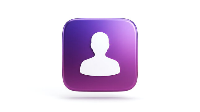 Purple user profile icon with silhouette